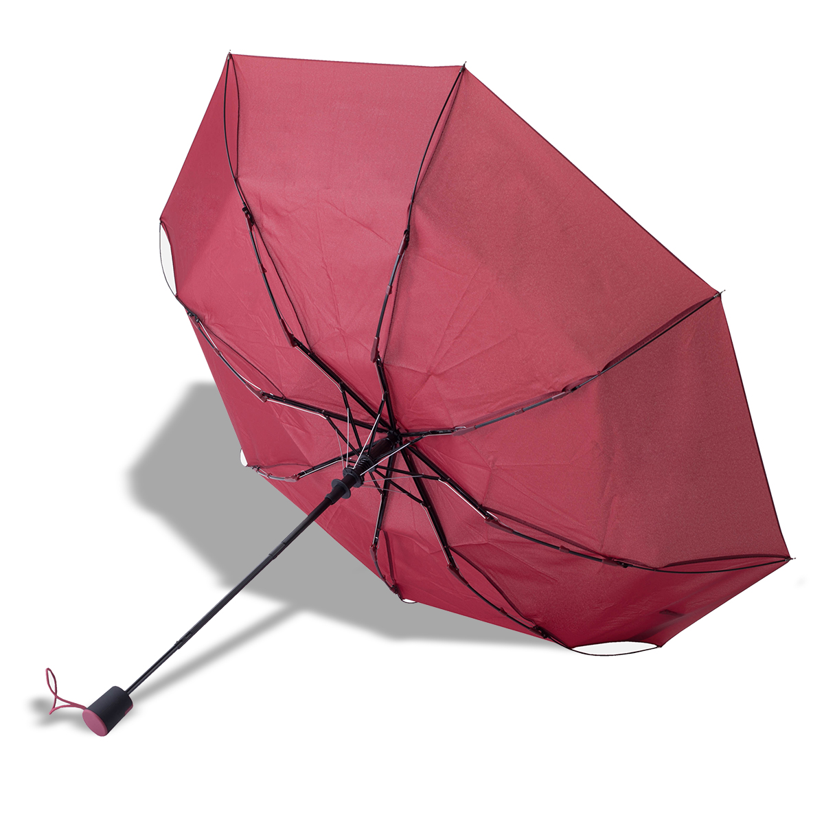 R07943.82 - Składany parasol sztormowy Ticino, bordowy