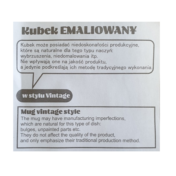 R08231.08 - Kubek emaliowany Oldschool 500 ml, czerwony