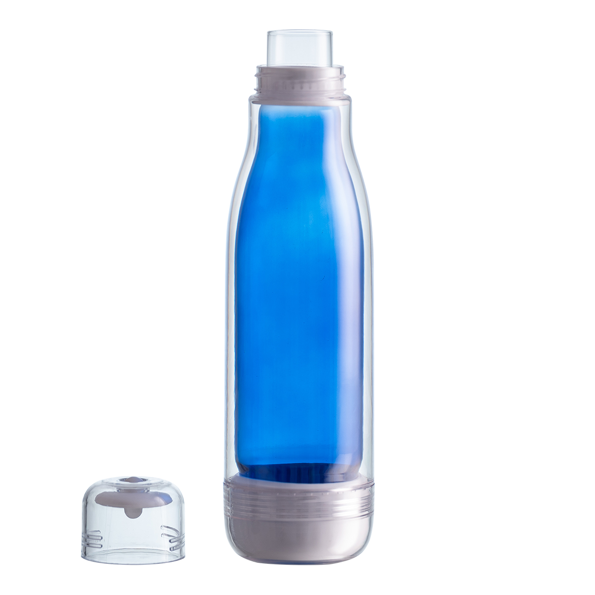 R08269.04 - Butelka szklana z osłoną Smart 520 ml, niebieski