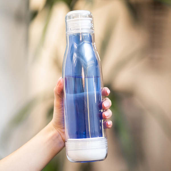 R08269.04 - Butelka szklana z osłoną Smart 520 ml, niebieski
