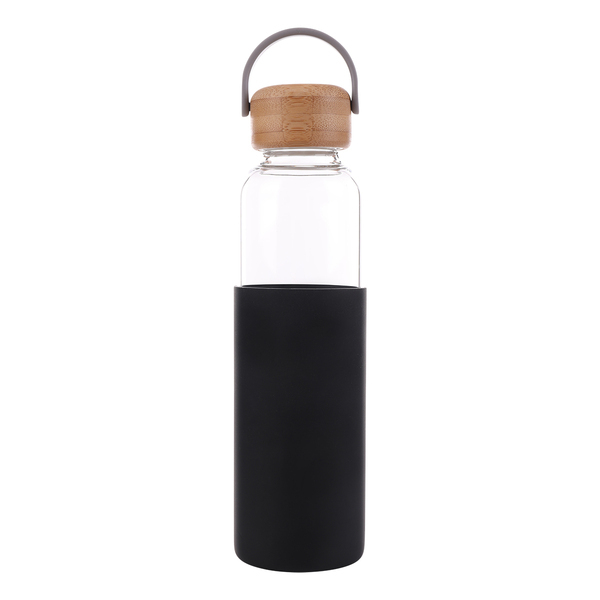 R08272.02 - Szklana butelka Refresh 560 ml, czarny