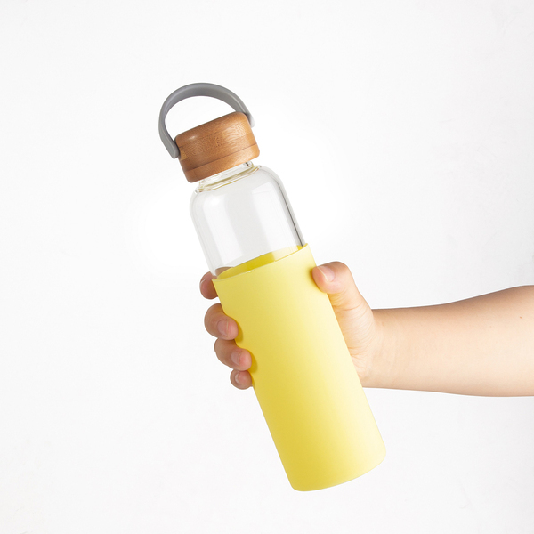 R08272.03 - Szklana butelka Refresh 560 ml, żółty