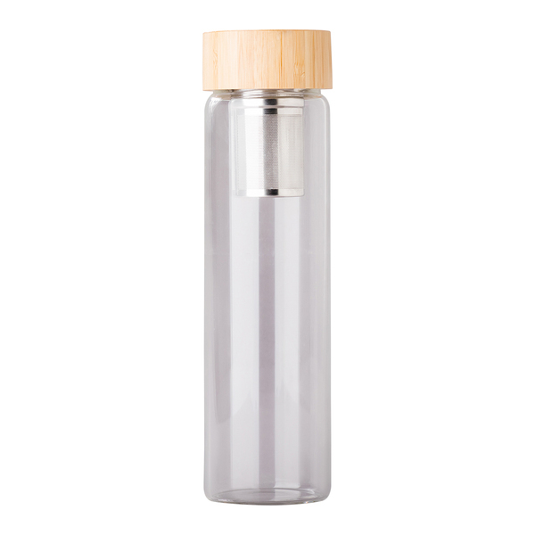 R08273.42 - Szklana butelka z zaparzaczem herbaty Gourmet 600 ml, granatowy