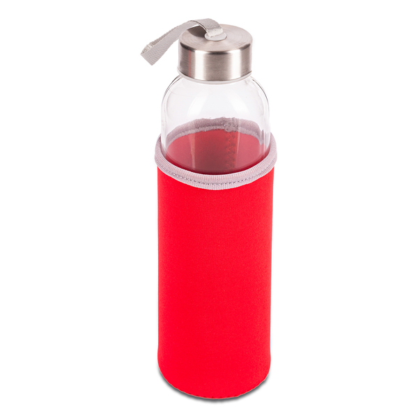 R08276.08 - Szklana butelka Vim 500 ml, czerwony