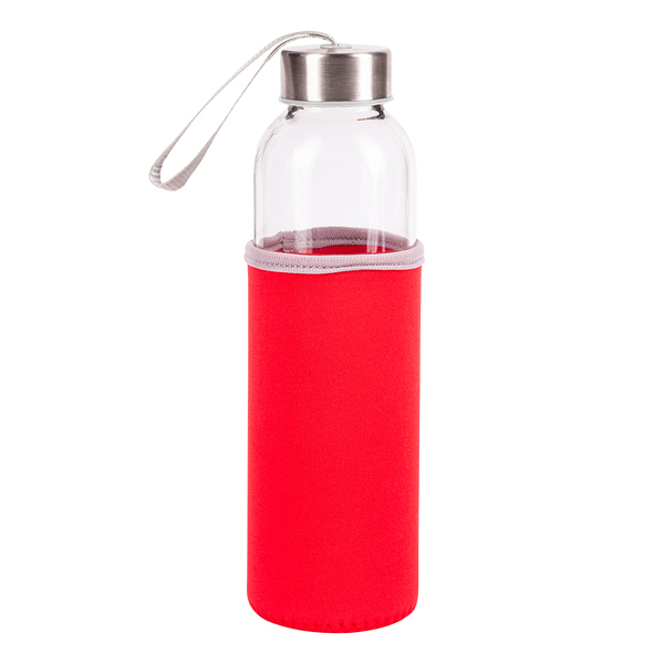 R08276.08 - Szklana butelka Vim 500 ml, czerwony