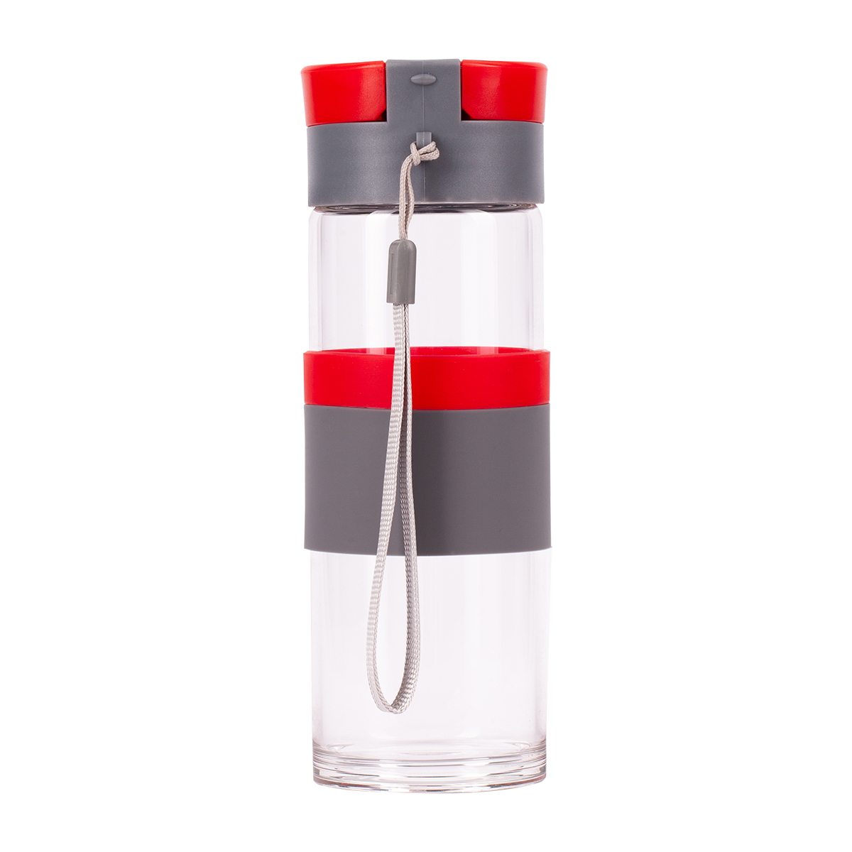 R08290.08 - Szklana butelka Top Form 440 ml, czerwony