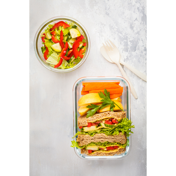 R08442.00 - Lunch box Delect 900 ml, biały/transparentny