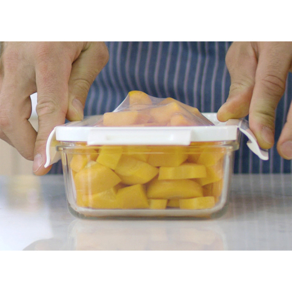 R08442.00 - Lunch box Delect 900 ml, biały/transparentny