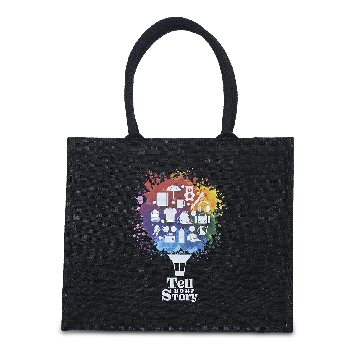 R08498.02 - Torba na zakupy z juty Nice Shopper, czarny