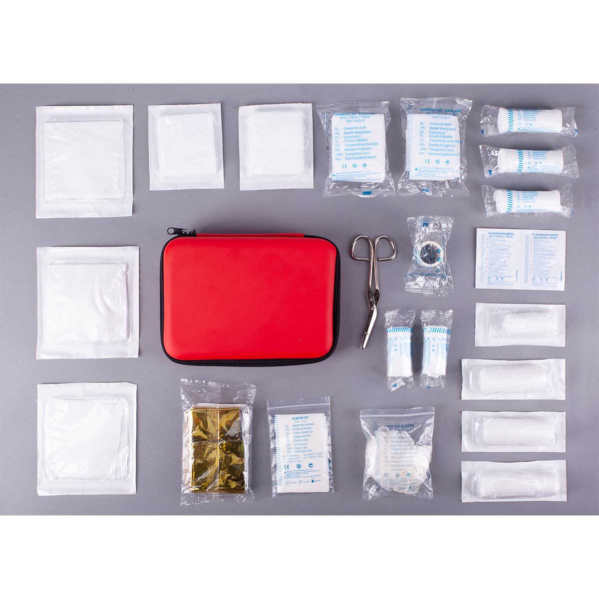 R17734.08 - Apteczka samochodowa Car Safe, czerwony