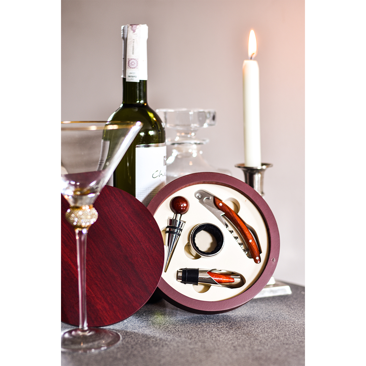 R22558.82 - Zestaw do wina Limoges, bordowy