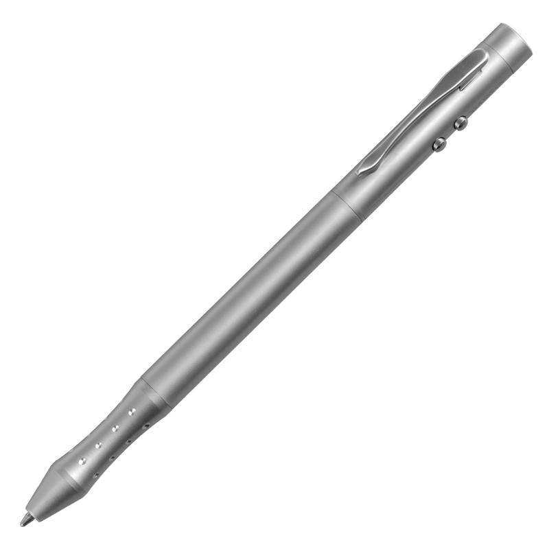 R35422 - Długopis ze wskaźnikiem laserowym Combo – 4 w 1, srebrny