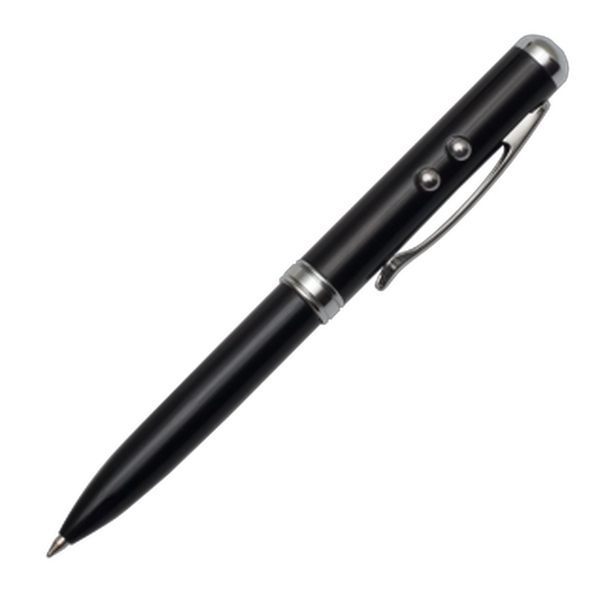 R35423.02 - Długopis ze wskaźnikiem laserowym Supreme – 4 w 1, czarny