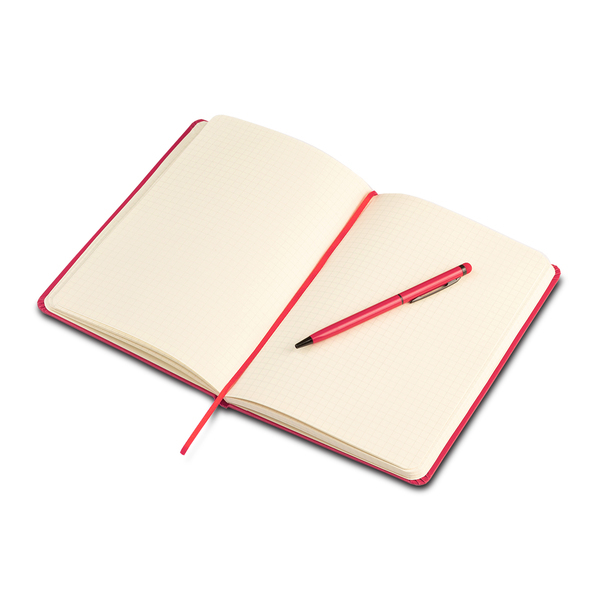 R64214.08 - Zestaw notes z długopisem Abrantes, czerwony