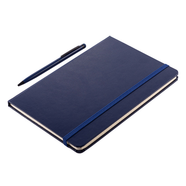R64214.42 - Zestaw notes z długopisem Abrantes, granatowy
