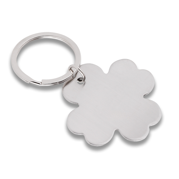R73191 - Brelok metalowy 4-leaf clover, srebrny