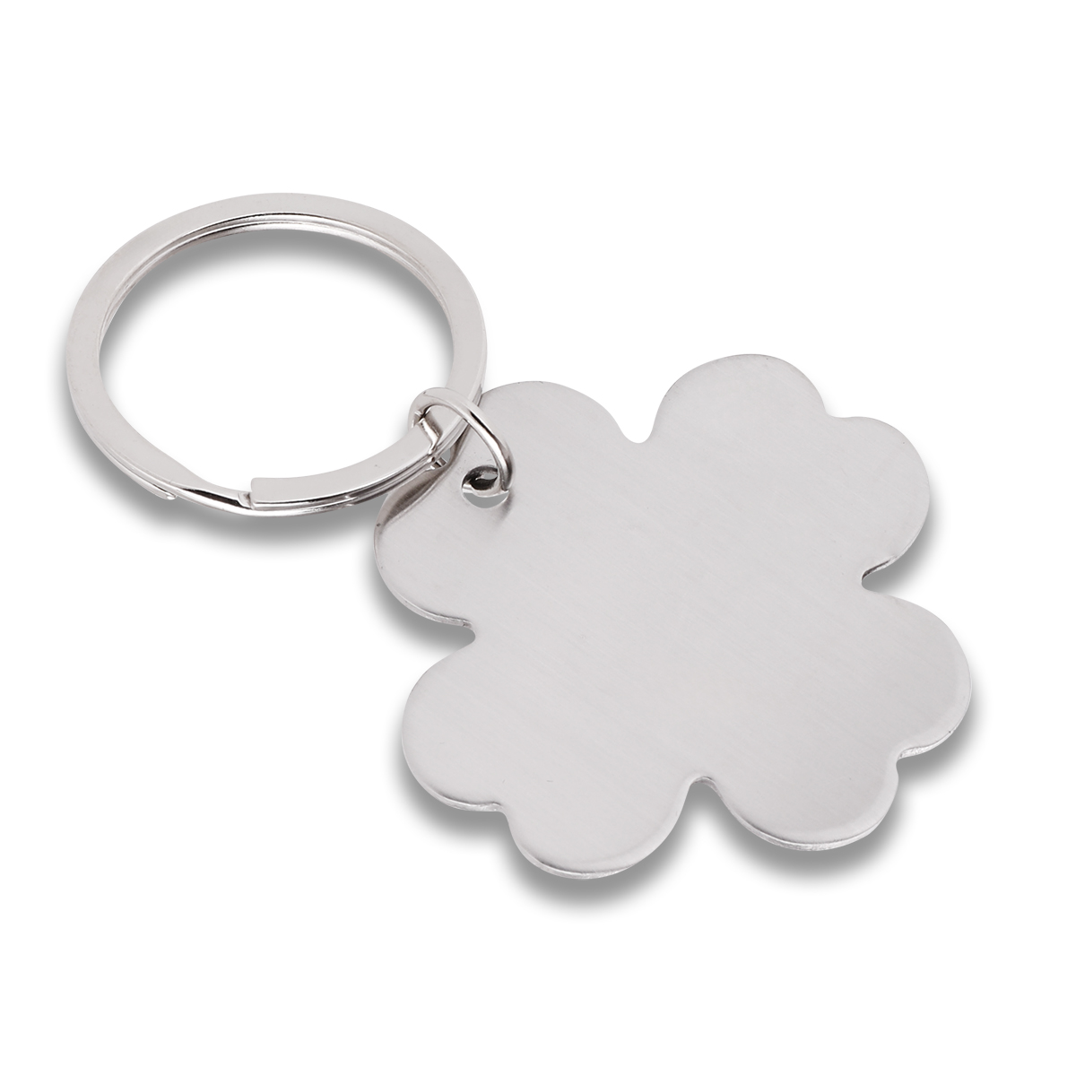 R73191 - Brelok metalowy 4-leaf clover, srebrny