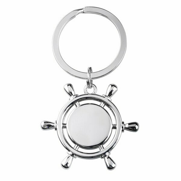 R73213 - Brelok metalowy Steering Wheel, srebrny
