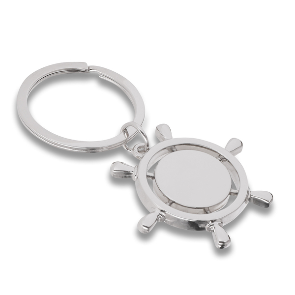 R73213 - Brelok metalowy Steering Wheel, srebrny