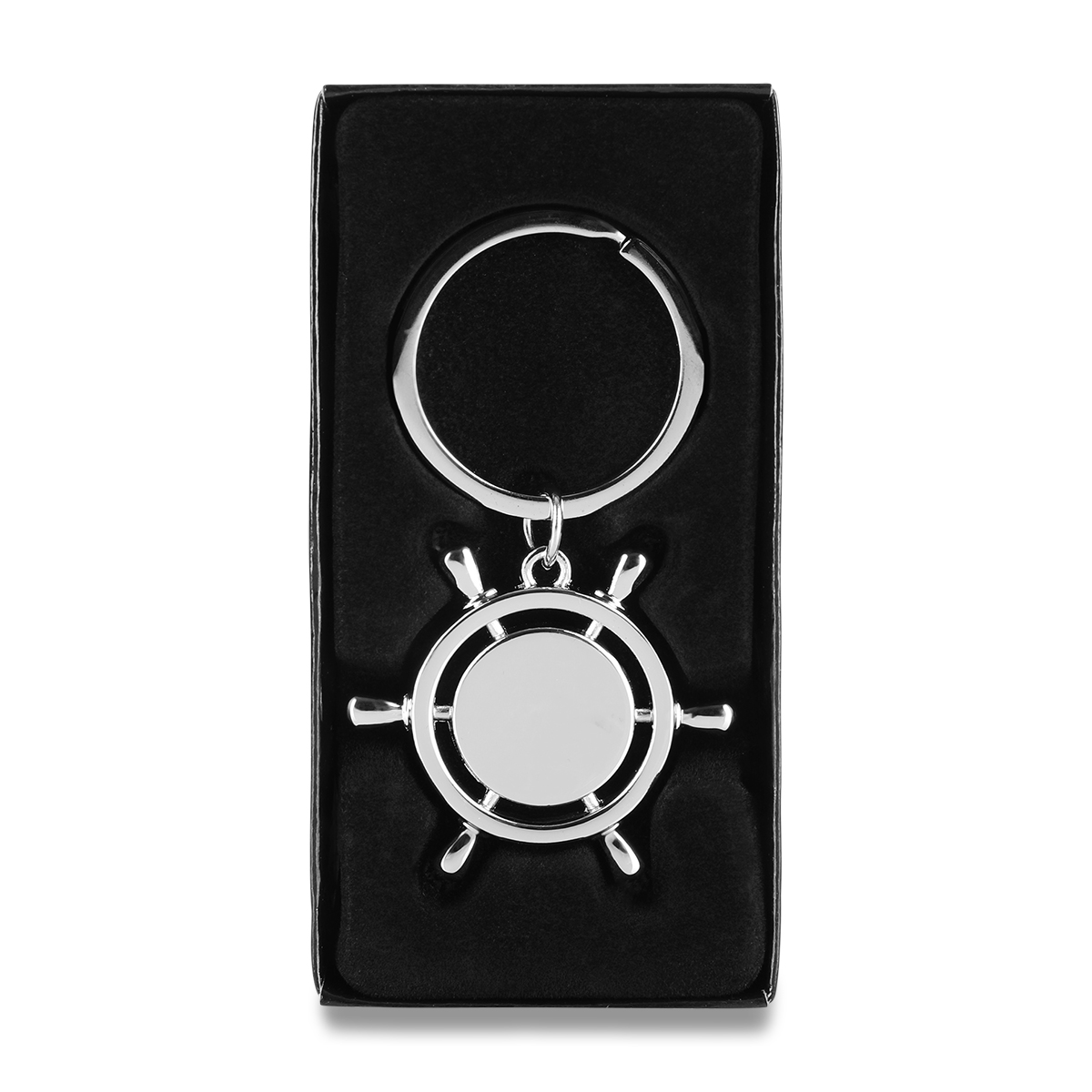 R73213 - Brelok metalowy Steering Wheel, srebrny