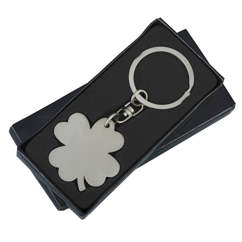 R73216 - Brelok metalowy Clover, srebrny