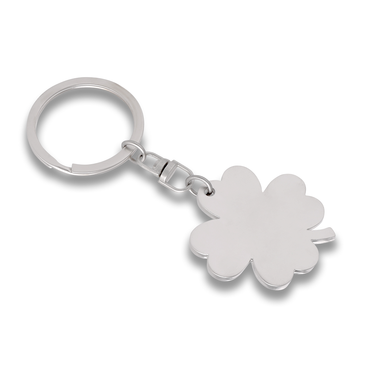 R73216 - Brelok metalowy Clover, srebrny