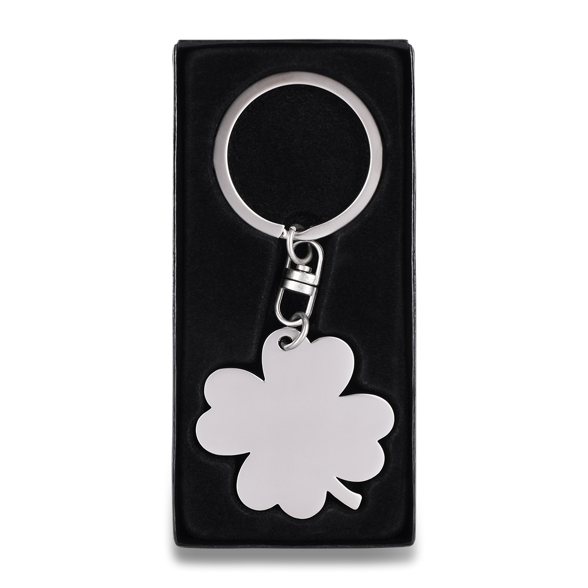 R73216 - Brelok metalowy Clover, srebrny