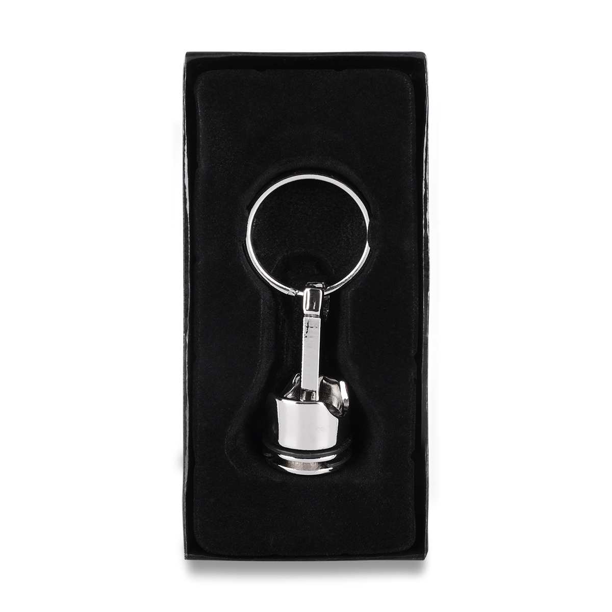 R73225 - Brelok metalowy Piston, srebrny