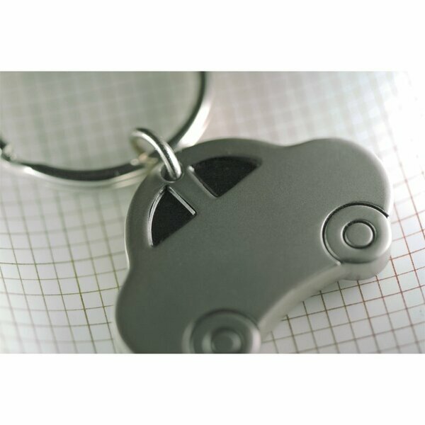 R73287 - Brelok metalowy Auto, srebrny