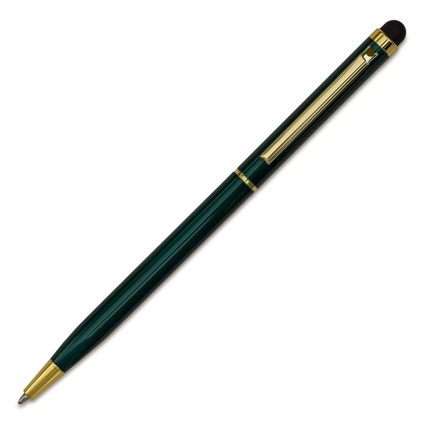 R73409.51 - Długopis aluminiowy Touch Tip Gold, ciemny zielony