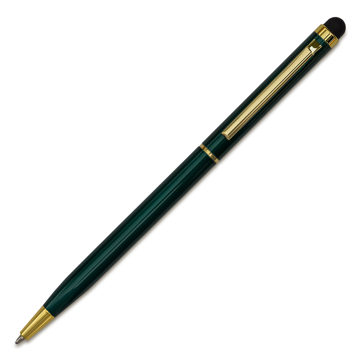 R73409.51 - Długopis aluminiowy Touch Tip Gold, ciemny zielony