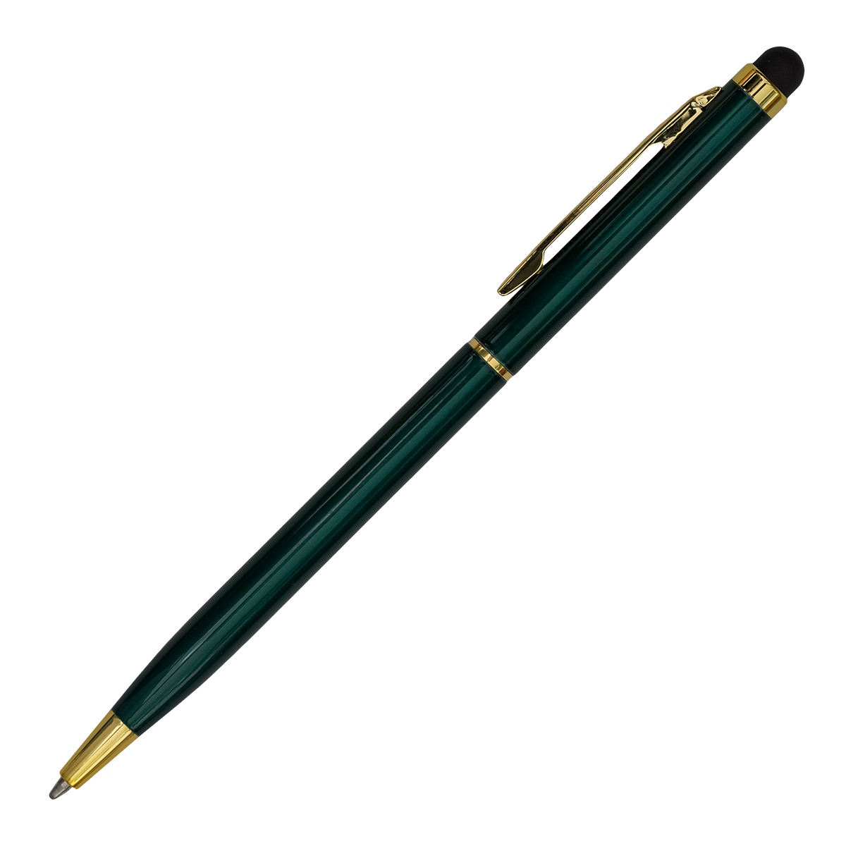 R73409.51 - Długopis aluminiowy Touch Tip Gold, ciemny zielony