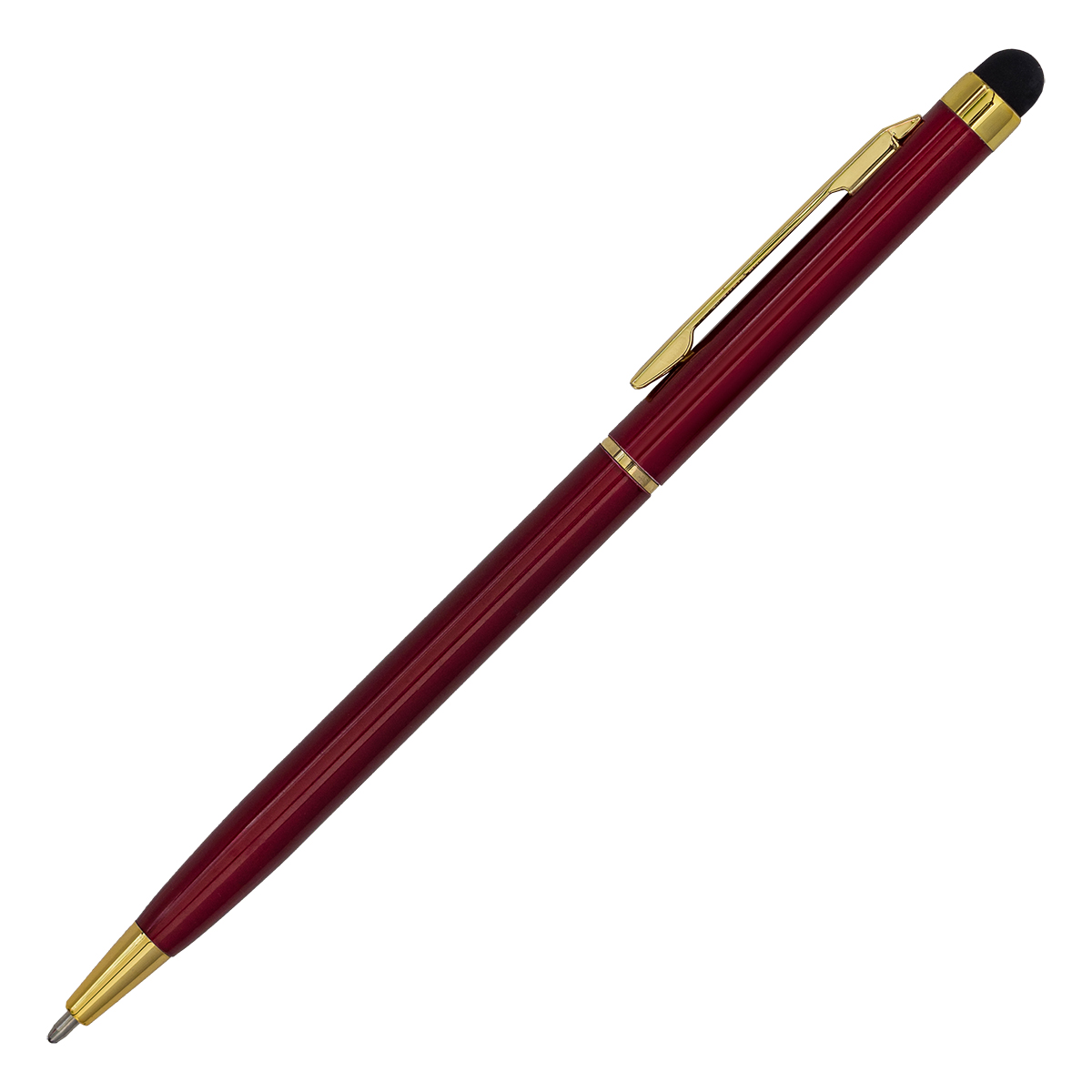 R73409.82 - Długopis aluminiowy Touch Tip Gold, bordowy