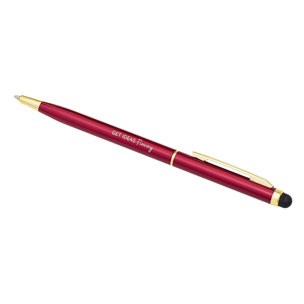 R73409.82 - Długopis aluminiowy Touch Tip Gold, bordowy