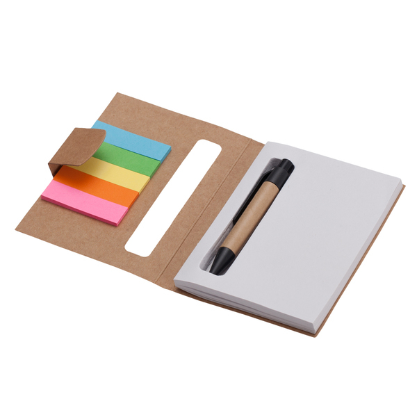 R73667.13 - Notes 80x110/100k gładki Mini z długopisem, beżowy