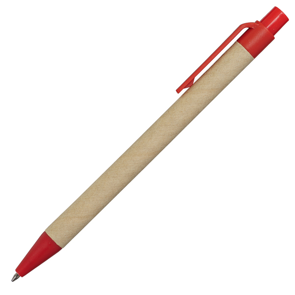 R73795.08 - Notes Kraft z długopisem, czerwony/beżowy