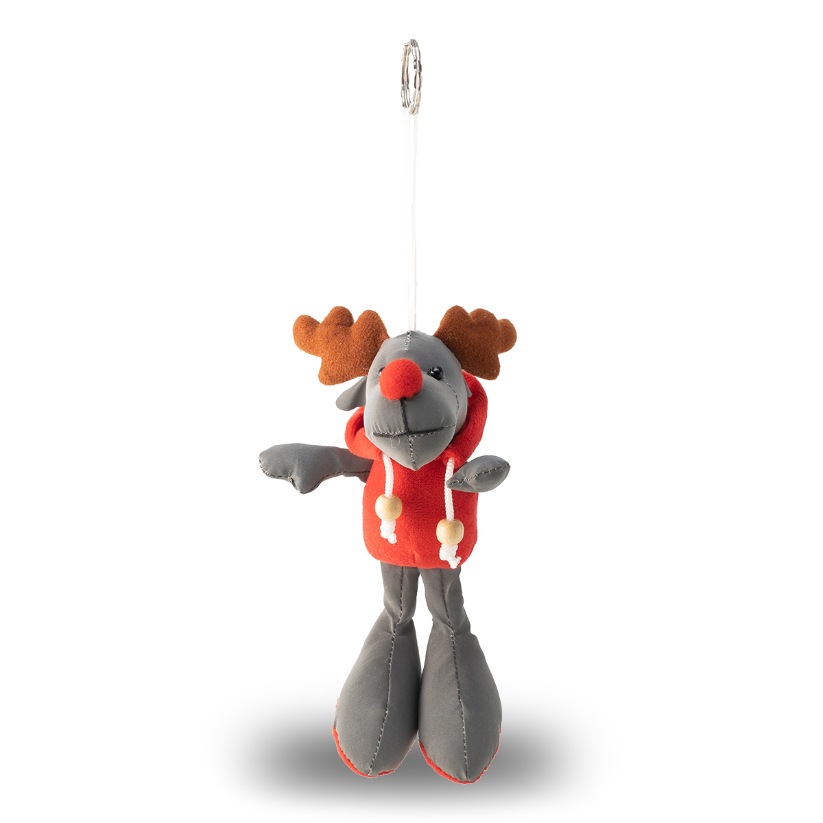 R73839 - Brelok Reindeer, szary/czerwony