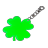 Brelok Lucky Clover, zielony