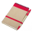 Notes Kraft z długopisem, czerwony/beżowy