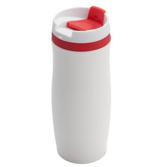 R08336 - Kubek termiczny Viki 390 ml, czerwony/biały 