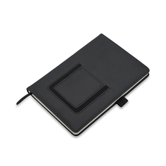 R64248 - Notes z kieszonką na telefon Eibar, czarny 