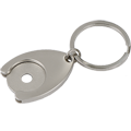 R73269 - Metalowy brelok z żetonem Disc, srebrny