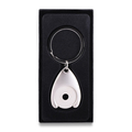 R73269 - Metalowy brelok z żetonem Disc, srebrny
