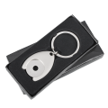 R73269 - Metalowy brelok z żetonem Disc, srebrny