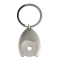 R73269 - Metalowy brelok z żetonem Disc, srebrny