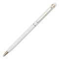 R73409.06 - Długopis aluminiowy Touch Tip Gold, biały
