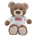 X74004.10 - Maskotka Big Teddy w koszulce z motywem świątecznym, brązowy